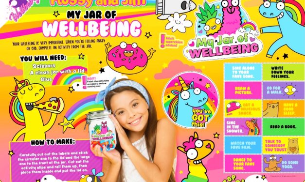 🌈 Flossy & Jim ‘Jar of Wellbeing’ feature in new issue of 100% Wow magazine! 🌈