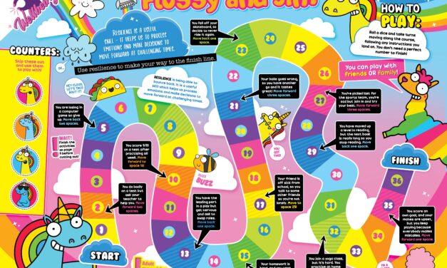 Flossy and Jim ‘Wellbeing’ Game features in 100% Wow magazine!
